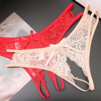Lencería Sexy para mujer, bragas transparentes con abertura en la entrepierna, tangas con lazo sólido, ropa interior de encaje - details 7