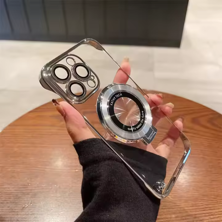Funda Magnética Transparente Ultrafina sin Marco con Recubrimiento de Parachoques Rígido para iPhone 16e 15 Max 14 13 16 Pro - 1