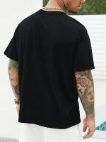 Camiseta de hombre 100% algodón puro, cuello redondo casual, impresión de letras no transparente, lavable a máquina - 180g - details 5