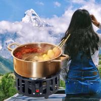 Estufa de gas de encendido electrónico de 21000W con adaptador, horno portátil, parrilla para barbacoa, utensilios de cocina para acampar al aire libre y viajes - details 4