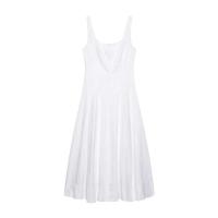 Elegante Vestido Midi Blanco sin Mangas Verano 2025 Moda Pura y Estilizada con Lazos - details 0