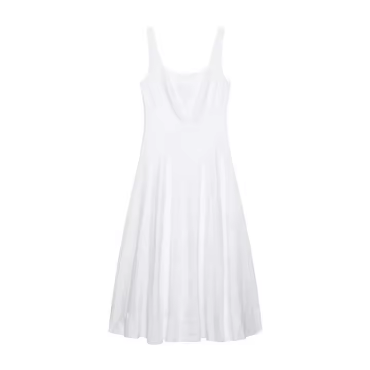 Elegante Vestido Midi Blanco sin Mangas Verano 2025 Moda Pura y Estilizada con Lazos - 1