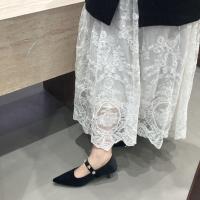 Diseño de nicho zapatos individuales franceses zapatos de mujer nuevo temperamento de diamantes de imitación tacón puntiagudo zapatos Mary Jane - details 6