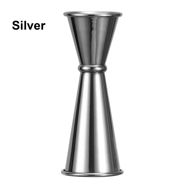Plantillas japonesas de acero inoxidable con escalas de medición en el interior, diseño de bebidas alcohólicas, cócteles dobles, 2 oz - 1