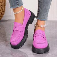 Zapatos de plataforma rosa para mujer, mocasines informales de fondo grueso, color caqui, púrpura - details 31