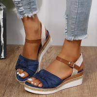 Sandalias de tacón de cuña para mujer, zapatos de verano - details 2
