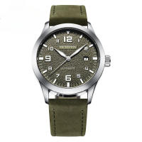 Retro cuero genuino automático reloj mecánico tendencia casual negocio reloj de pulsera - details 5