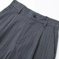 TRAF Pantalones rectos a rayas, otoño 2024, pantalones largos plisados ​​elegantes para mujer, pantalones casuales de moda para mujer, pantalones negros Beige y grises para oficina - details 8
