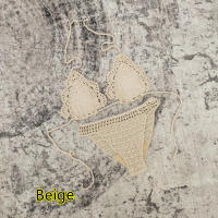 Conjunto de 3 piezas de bikini de ganchillo hecho a mano, minifalda de playa, traje de baño - details 23