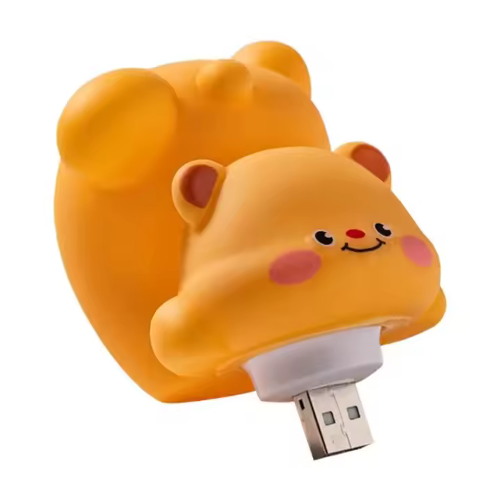 Luz de oso 7 colores que cambian USB luz de noche de bebé Control de voz Animal niños lámpara de noche regulable lámpara de noche de cabecera lindo oso - 1