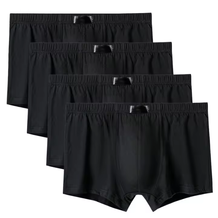 4 unids/lote de bragas masculinas, ropa interior para hombre, Boxers transpirables, Boxer Sexy para hombre, Soid, cómodo de talla grande - 1