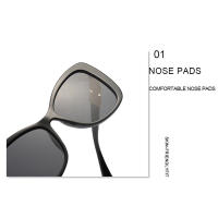 Gafas de lectura con marco cuadrado de ojo de gato negro, patillas decorativas de Metal de gran tamaño, cómodas, + 0,75 a + 4 - details 7