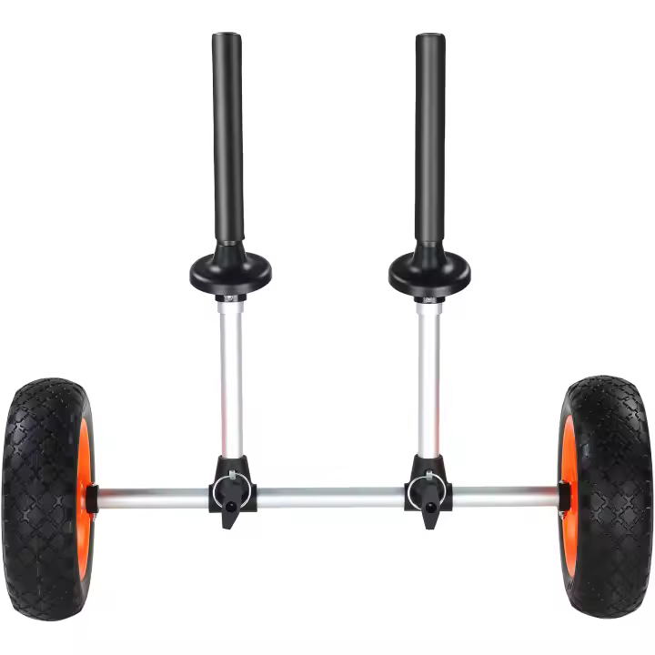 SucceBuy Carro para kayak de alta resistencia, capacidad de 280 libras, carro para canoa desmontable con neumáticos sólidos de 10 pulgadas, ancho ajustable - 1