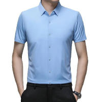 Camisa de Seda de Hielo Sin Costuras para Hombres Camisa Ligera de Verano Estilo de Negocios Casual - details 0