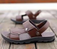 Sandalias de cuero suave de verano para hombre, sandalias antideslizantes informales con punta abierta para exteriores, sandalias deportivas cómodas para playa - details 17