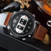 Reloj de Cuarzo Automático de Lujo Diseño Único Correa de Cuero Deportivo Militar Simple - details 1