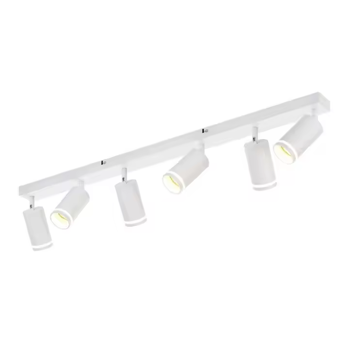 CBJKTX Plafón moderno de 6 puntos: Plafón blanco GU10 355 °   Focos interiores giratorios de metal para cocina - 1