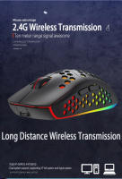 BL110-ratón inalámbrico para juegos, periférico con luz de respiración colorida RGB, recargable tipo C, 6D, Esports - details 5