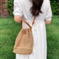 Bolso de Verano para Mujeres Bolso de Hombro de Paja Bolsa Top Mate de Ratán Bolso de Mano Casual de Raffia Crochet Bolso de Playa - details 4