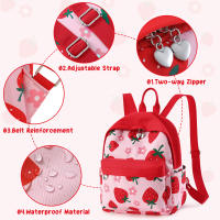 Mini mochila de fresa para mujer y niña, monedero ligero, informal, pequeña, viaje de compras - details 2