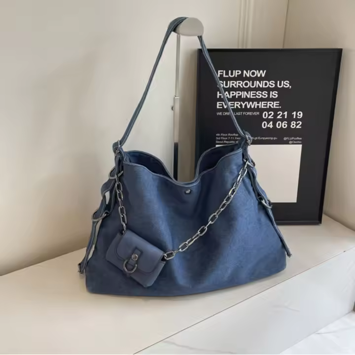 Bolso de hombro de mezclilla Bolso bandolera de gran capacidad para mujer Bolso de mano Advanced Sense - 1