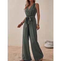 2025 Nuevo Mono Halter Estilo Europeo Y Americano Nueva Llegada Con Cordones De Cintura Alta Mono Sin Mangas Moda Conjunto Casual - details 16