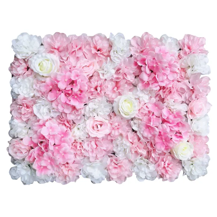 Paneles de flores artificiales para pared, telón de fondo Floral romántico para fiesta de boda, 6 piezas - 1