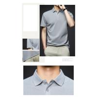 Polo de manga corta para hombre, camiseta transpirable y cómoda con cuello vuelto, color sólido, a la moda, novedad de verano - details 3