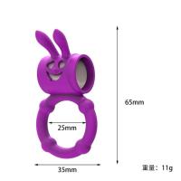 Leten-anillo vibrador para parejas, retardante de eyaculación, erección, anillos dobles vibratorios con Orejas de conejo, mejora los juguetes sexuales para hombres - details 7