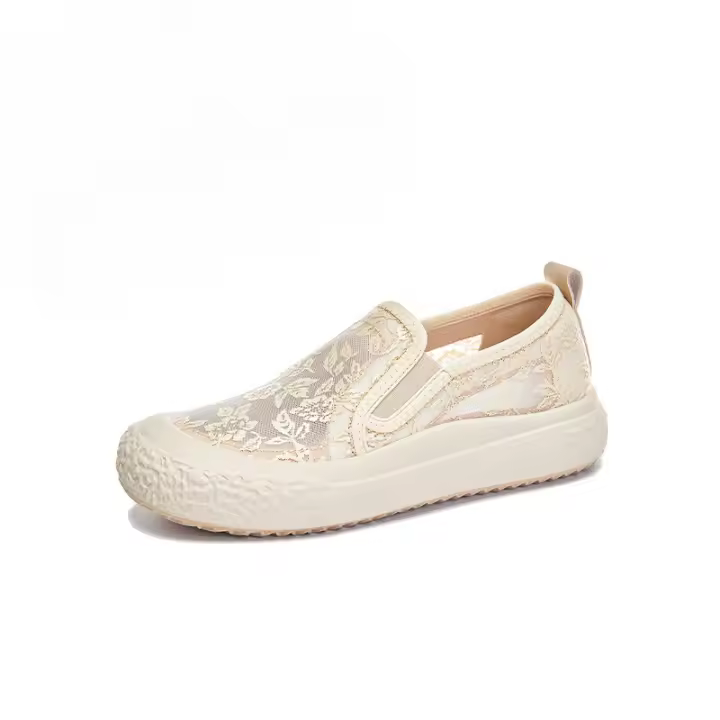 Zapatos de pescador de un solo paso para mujer, verano 2025, nuevos zapatos blancos transpirables de suela gruesa para mujer, zapatos casuales, zapatos de mujer que combinan con todo, tendencia - 1