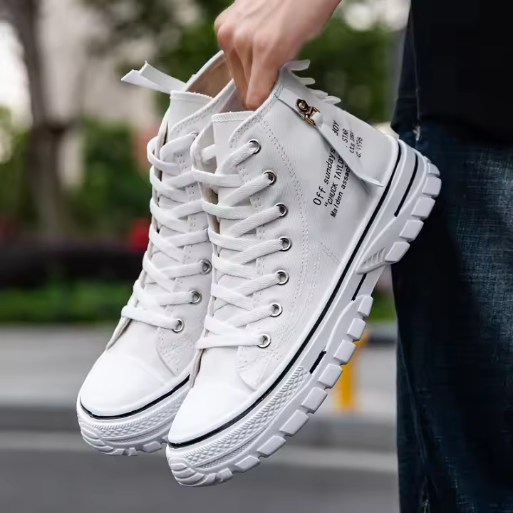 2025 verano nueva versión coreana transpirable de alta calidad zapatos de lona de los hombres de moda casual zapatos de junta estudiante versátiles zapatos individuales - 1
