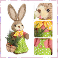 Adornos de Conejo de Paja 2Pcs Estatua de Conejo de Espuma Decoración para Fiesta de Pascua Regalo de Manualidades Foto 25/35cm - details 5