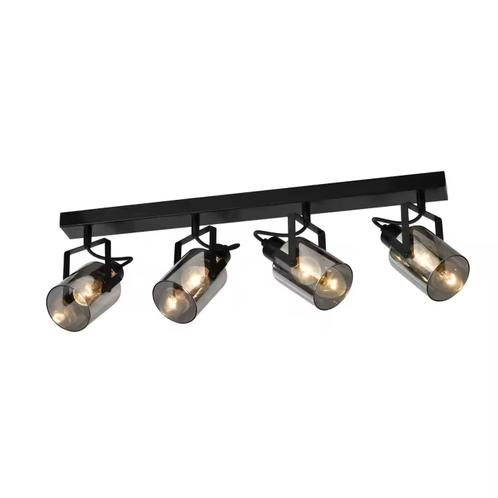 CBJKTX Spot de techo negro 4 bombillas Plafonnier orientable 350 °   industrial vintage E14 - 1