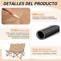 Silla de camping acolchada cómoda portátil de algodón al por mayor, silla plegable para exteriores, picnic, pesca, carga 136 kg - details 19