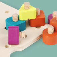 Tuerca de tornillo de madera para niños, juego de bloques de construcción a juego, forma de color, desmontaje, montessori, juguetes educativos, regalo - details 3