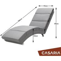 Chaise Longue Tumbona XXL London 186x89x55cm Sillón Ergonómico de Salón Oficina 180Kg Cuero Sintético Blanco - details 11