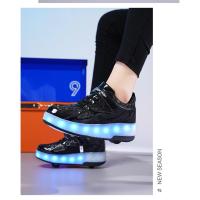 Zapatos de patín de 2 ruedas para mujer, zapatos de tendencia para niña con LED retráctil, zapatillas informales de doble propósito con ruedas - details 19