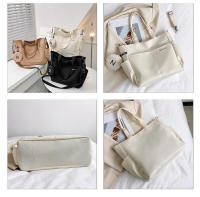 Bolso Cruzado De Hombro Para Mujer En Lona Japonesa Tote Mensajero Estilo Fashion Con Cierre De Cremallera Bolso De Mano Para Estudiantes - details 6