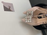 Sandalias de diamantes de imitación baotou para mujer en verano, nuevas sandalias francesas hermosas con faldas, gatitos y tacones altos - details 10