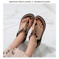 Sandalias de Tacón Alto de Verano 2025 Estilo Bohemio Chic de Madera Tejida Talla Grande - details 18