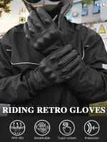 Guantes de Motocicleta de Cuero Vintage MJMOTO Protección de Carcasa Dura Cómodos y Transpirables - details 0