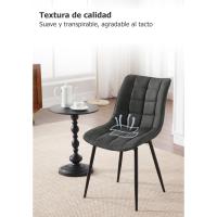 Sillas de Comedor de Diseño Moderno Estructura Metálica con Resalto Paquete de 2 Tela Antracita - details 3