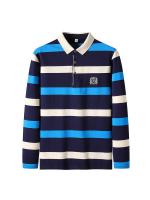Polo de manga larga para hombre, camiseta informal de algodón con bordado a rayas, a la moda, novedad de primavera, 2024 - details 2