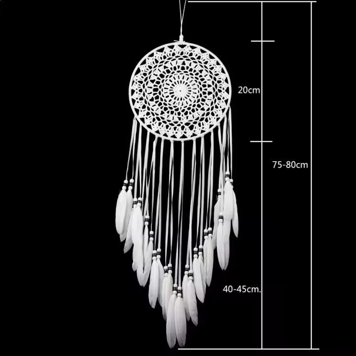 Atrapasueños con cuchillo blanco puro de viento nórdico, colgante atrapasueños para el hogar, decoración del hogar - 1