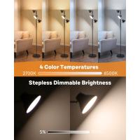 Lampara de Pie LED Regulable 36W 2500LM Lampara de Pie Salon con Mando a Distancia y Control Táctil, 4 Temperaturas de Color, 3 Luces Giratorias Luz de Pie para Salón, Habitación y Oficina - details 13