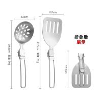 Utensilios de cocina portátiles para picnic de acero inoxidable 304, sartenes, ollas, villas plegables para acampar al aire libre - details 8