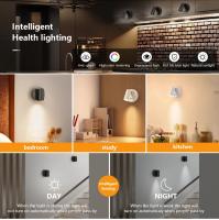 Aplique de pared magnético Lámpara de escritorio LED Control remoto 3 colores regulable 360 °     Luz nocturna de cabecera de dormitorio recargable por USB giratoria - details 0