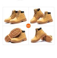 Botas altas para hombre, zapatos de seguridad de cuero para trabajo con punta de acero y antiperforación, zapatos impermeables - details 32