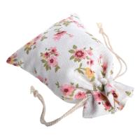 50 bolsas florales de arpillera con cordón, bolsa de regalo de lino, bolsas de joyería, sacos para fiesta de boda de Navidad, 5,3 x 3,9 pulgadas - details 6