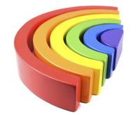 Juguete de madera Montessori para niños, bloques de construcción de arcoíris, juego de equilibrio de apilado creativo - details 1